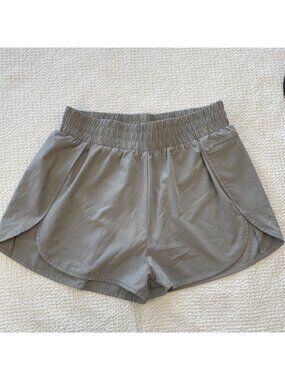BLOOMING JELLY Light Grey ATHLETIC SHORTS LINED ZIP POCKET LARGE